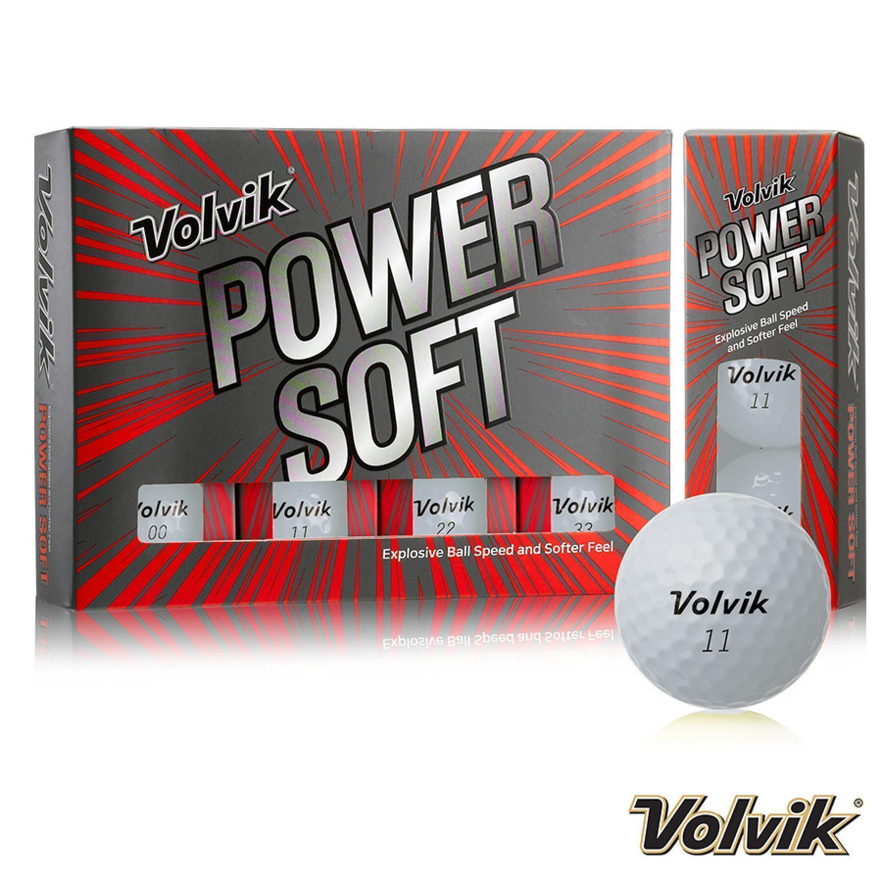 Paquete de 12 bolas de golf Volvik Power Soft