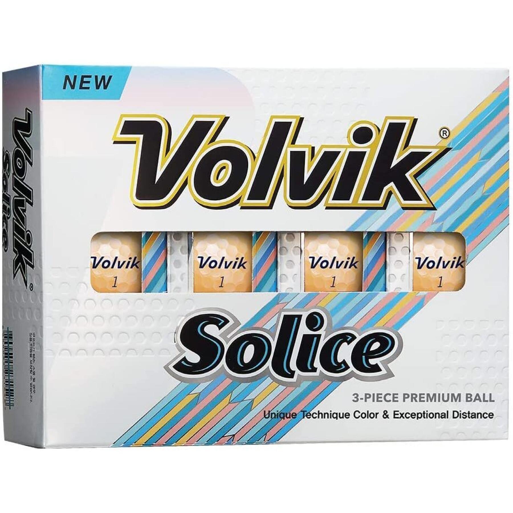 Paquete de 12 pelotas de golf Volvik DZ Solice