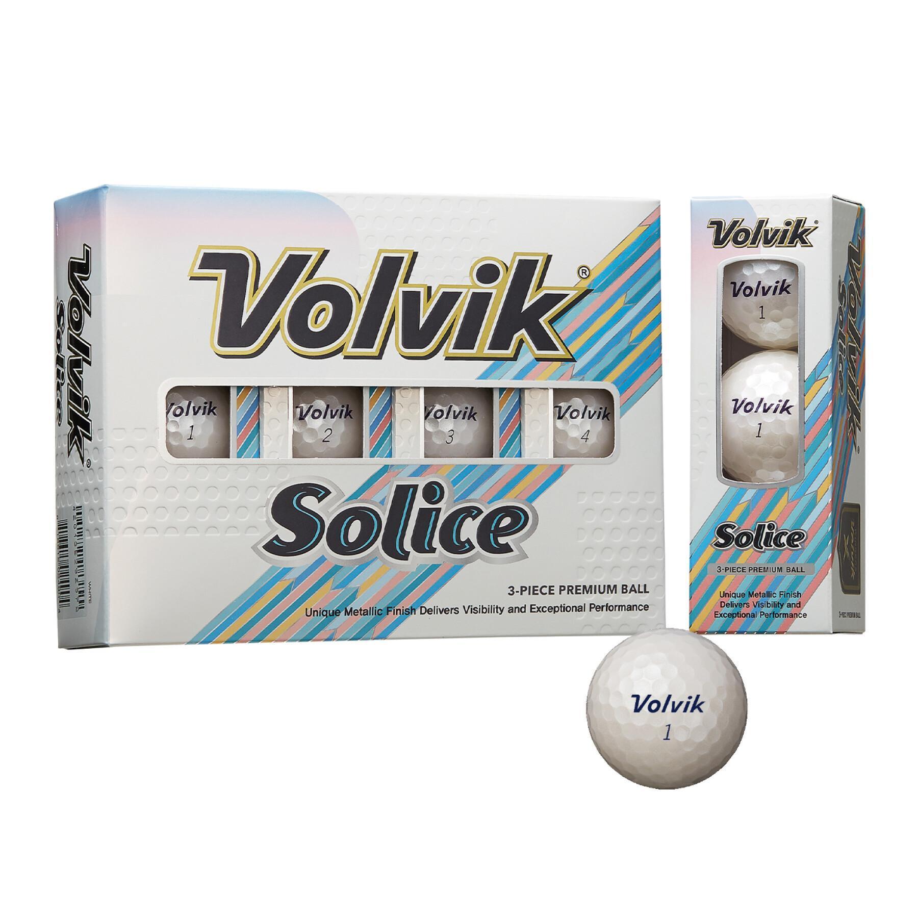 Paquete de 12 pelotas de golf Volvik Solice blanche